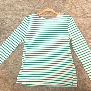 Boden green and white long sleeve